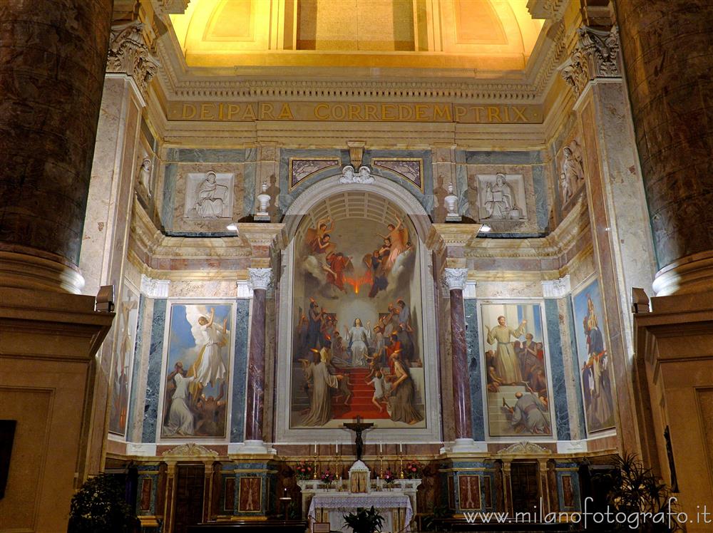 Biella, Italy - Lateral altar in the Upper Basilica of the Sanctuary of Oropa